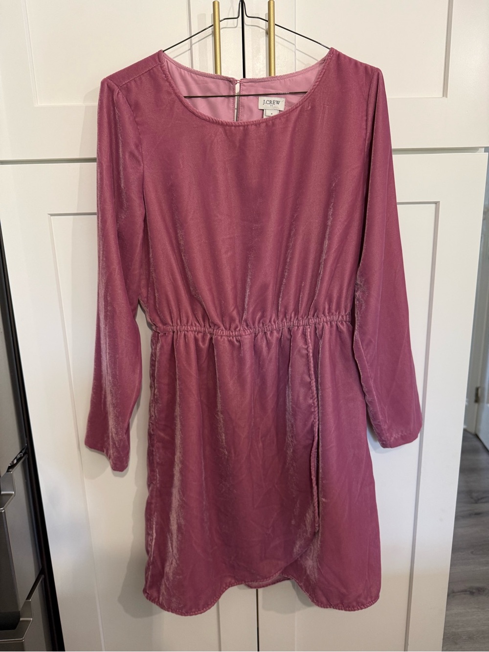 J. Crew Rose Pink Velvet Dress